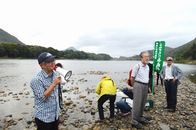 導水路の長良川放流計画地で見学